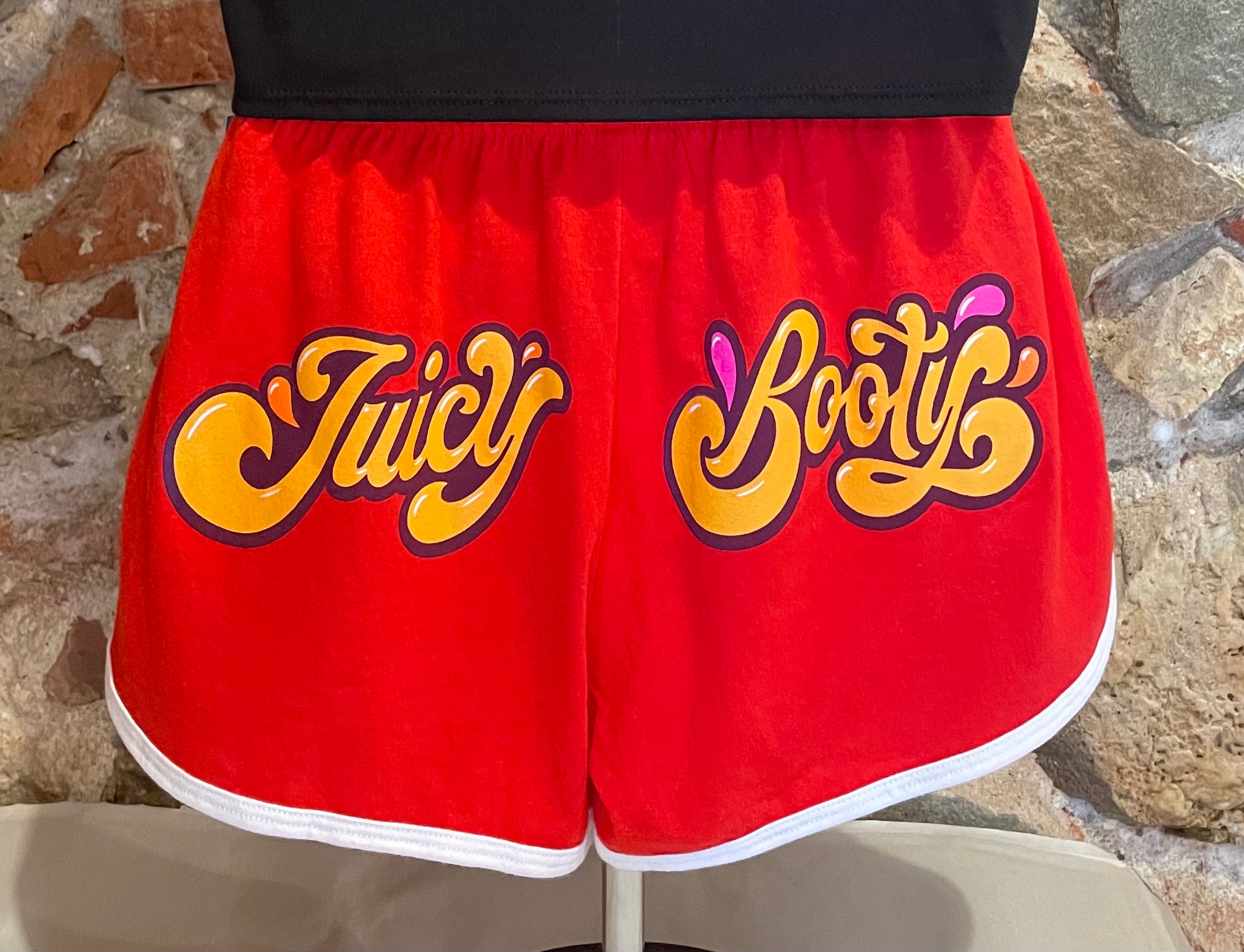 Booty shorts hot sale red